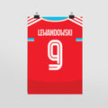 Plakat ROBERT LEWANDOWSKI #9 - JERSEYS A4