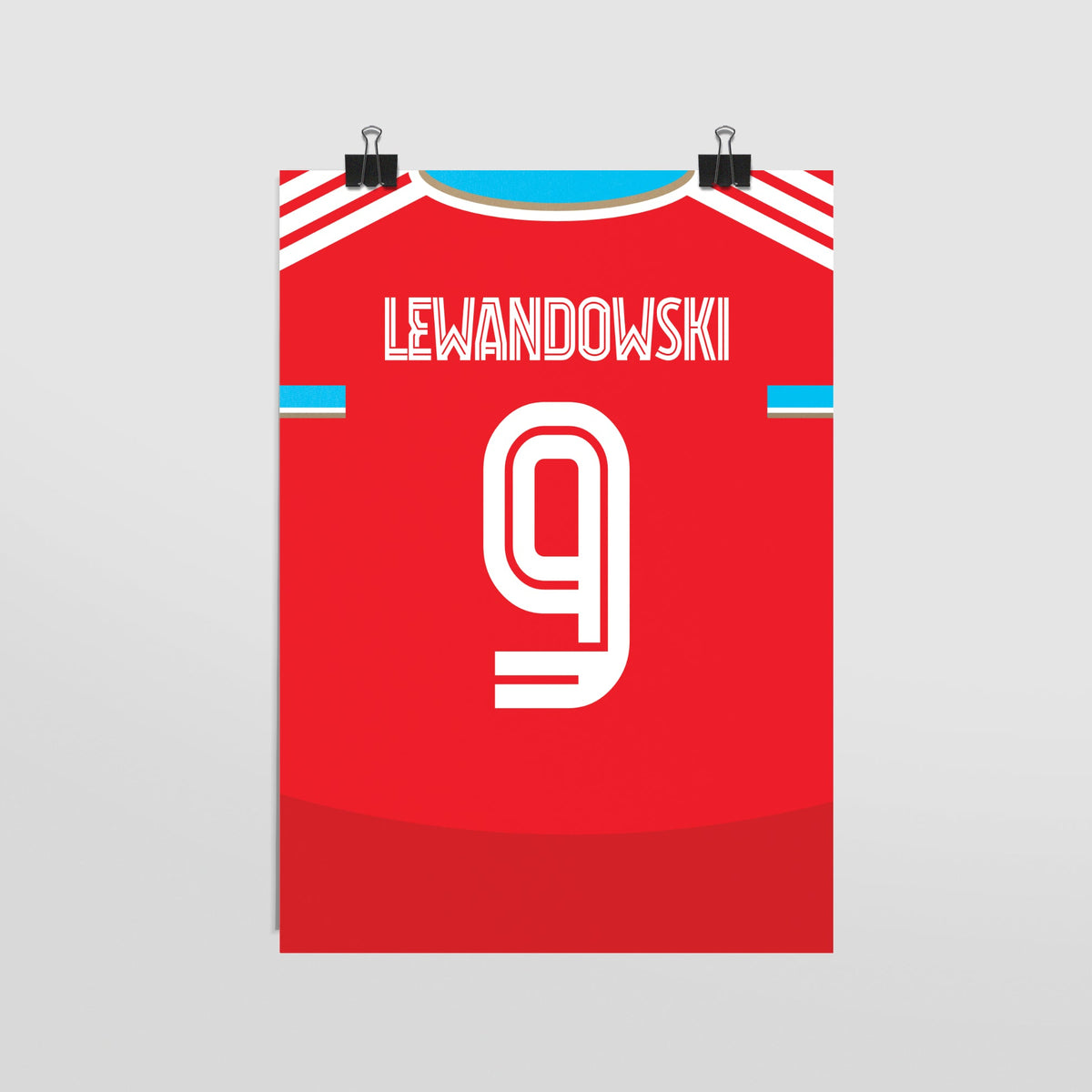 Plakat ROBERT LEWANDOWSKI #9 - JERSEYS A4