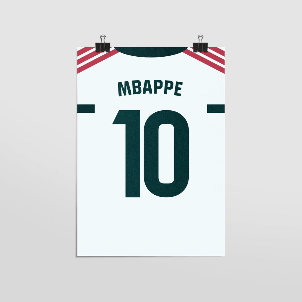 Plakat KYLIAN MBAPPE #10 - JERSEYS A4